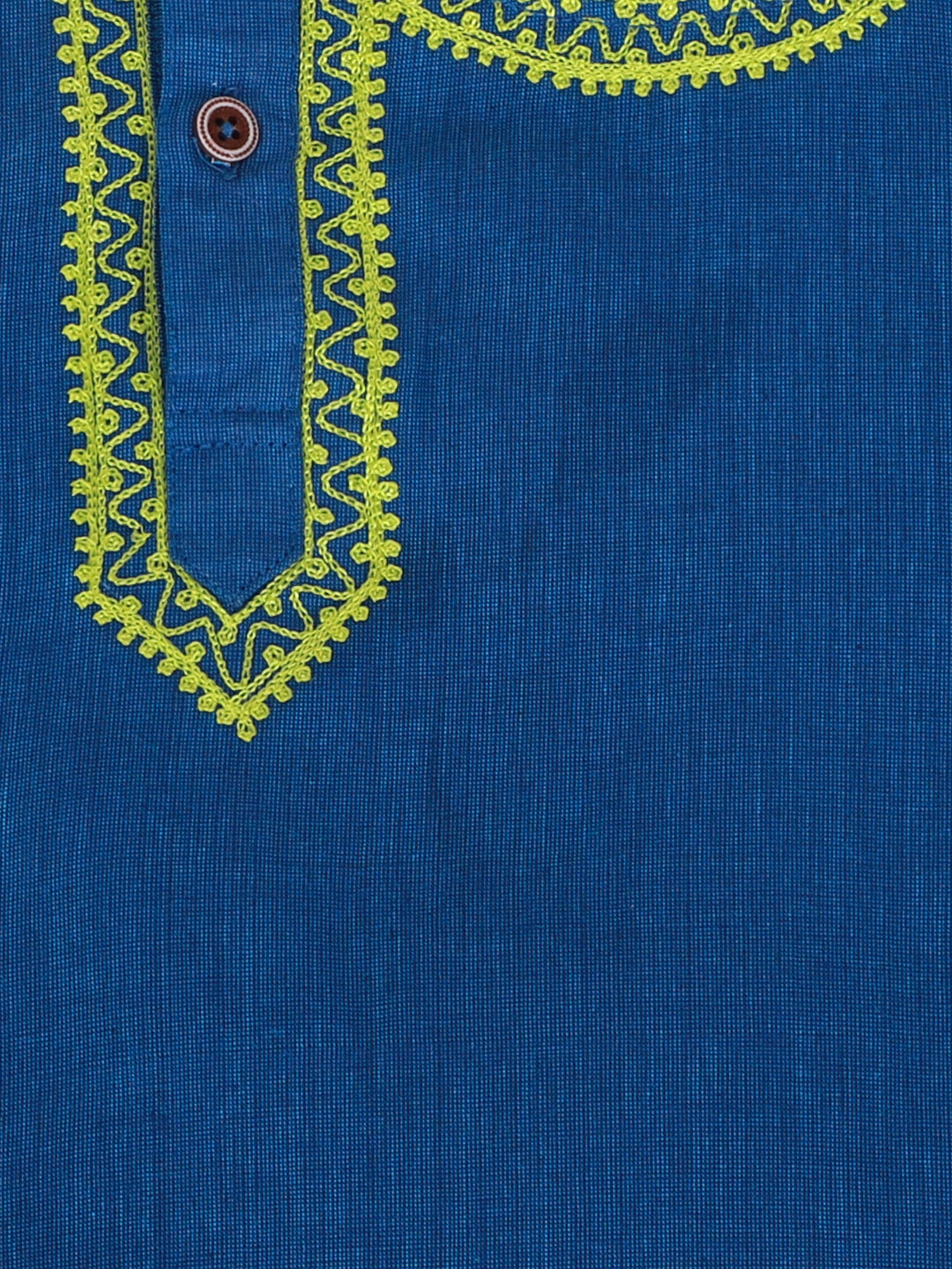 KID1 Embroidered Round Neck Kurta Dhoti Blue