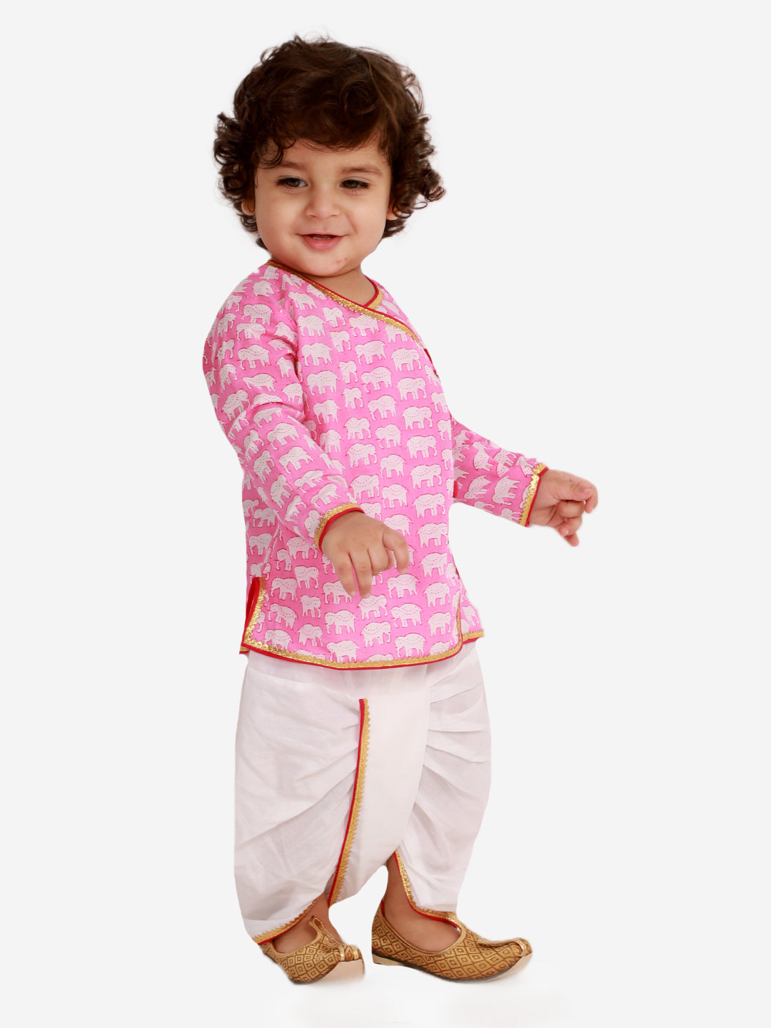 KID1 Krish Angrakha Dhoti Pink