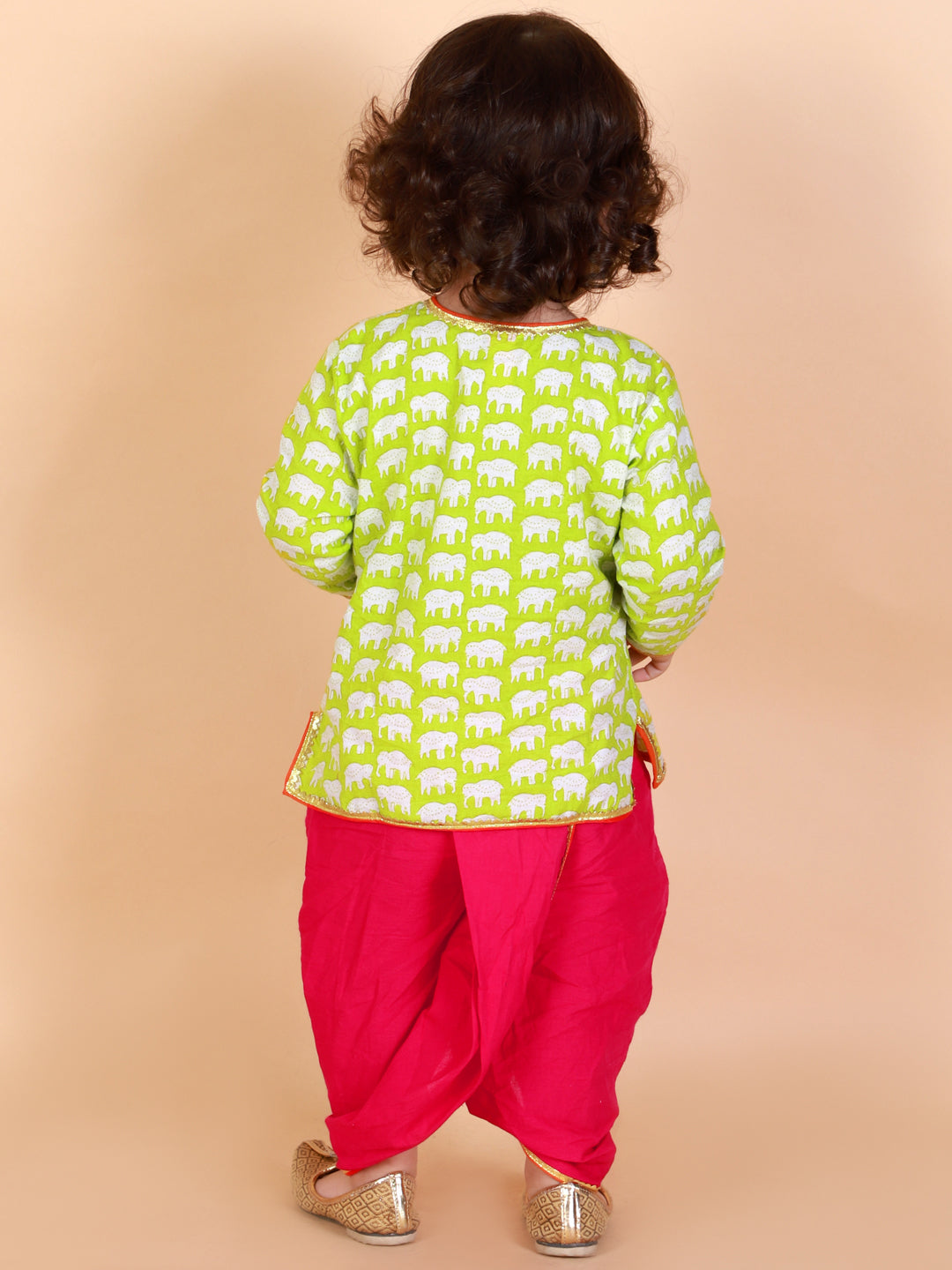 KID1 Krish Angrakha Dhoti Green