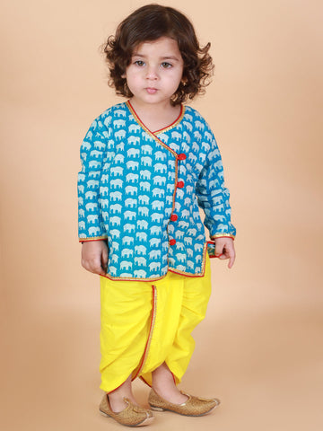 KID1 Krish Angrakha Dhoti Blue