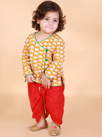 KID1 Krish Angrakha Dhoti Yellow
