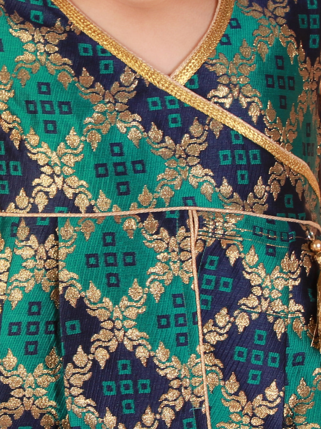 KID1 Nyra Peplum Top With Dhoti Green