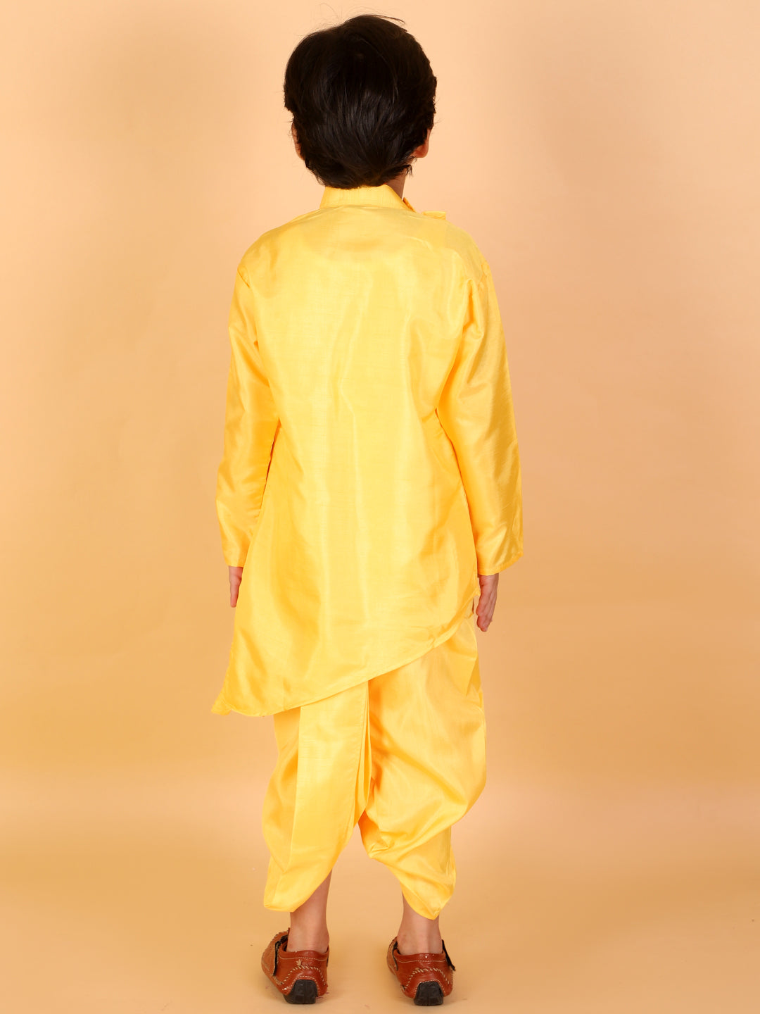 KID1 Utsav Embroidered Cross Cut Kurta Dhoti Yellow