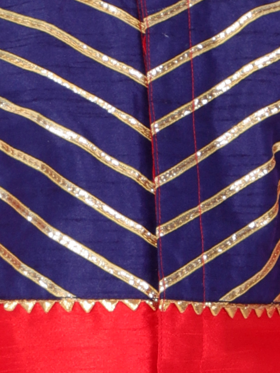 KID1 Front Gota Lace Work Kurta Pyjama Red