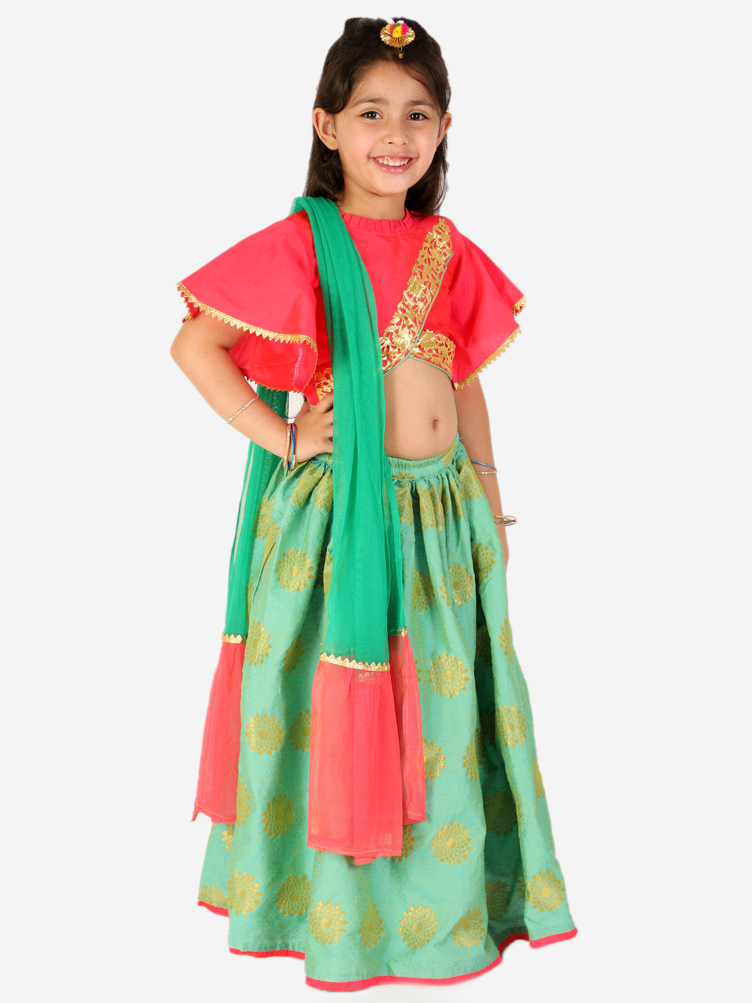 KID1 Neveli Lehenga Choli Peach
