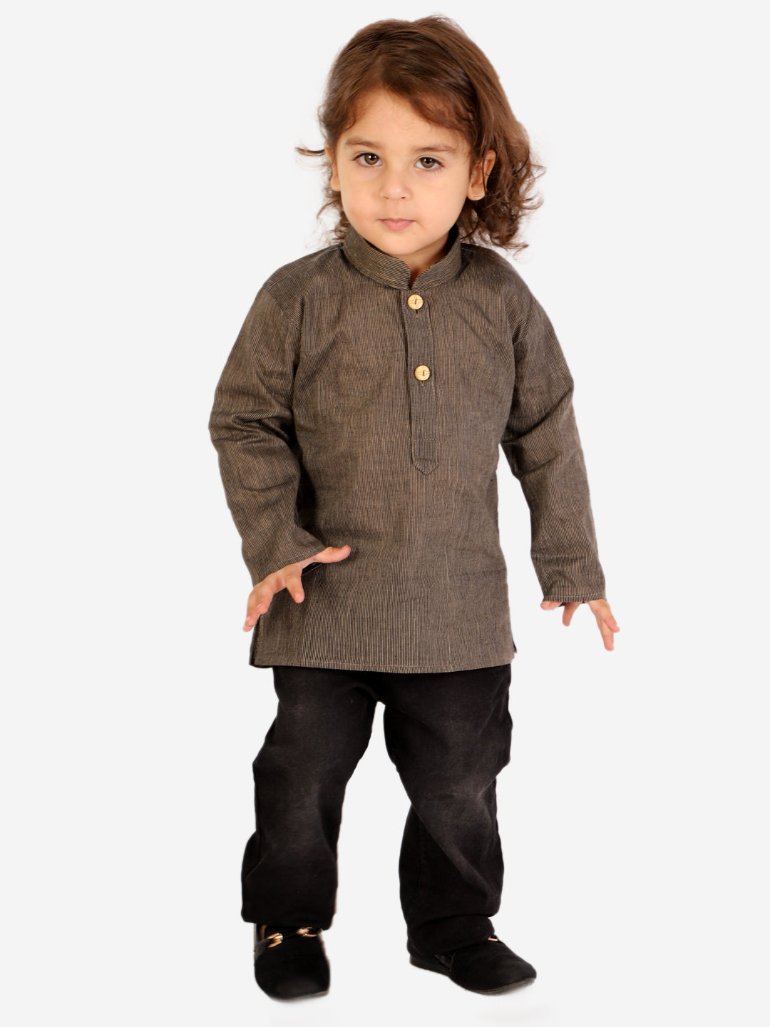 KID1 Trendy Short Kurta Gray