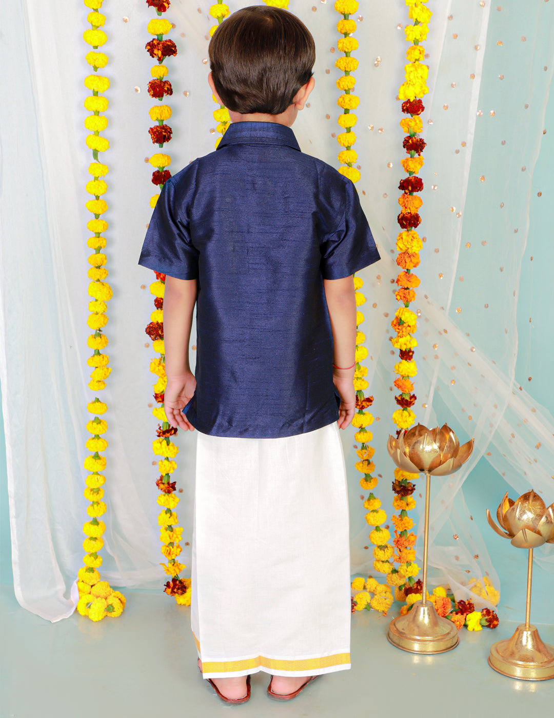 KID1 Boys Veshti Mundu Set Blue
