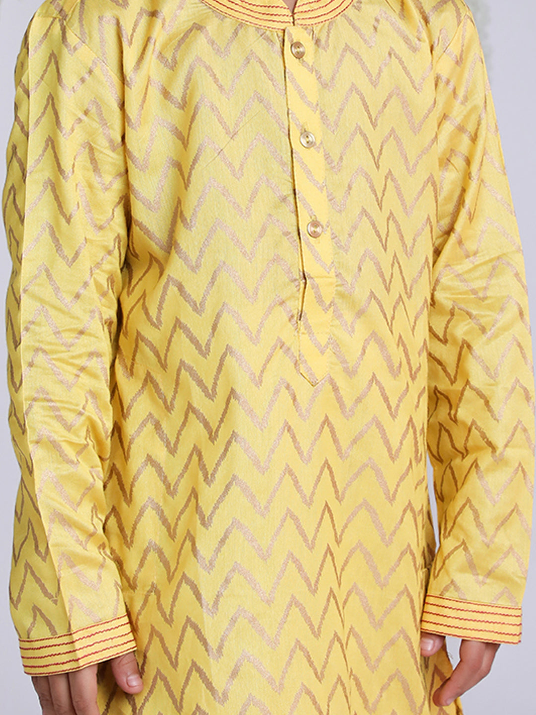 KID1 Zig Zag Print Kurta Pyjama Yellow