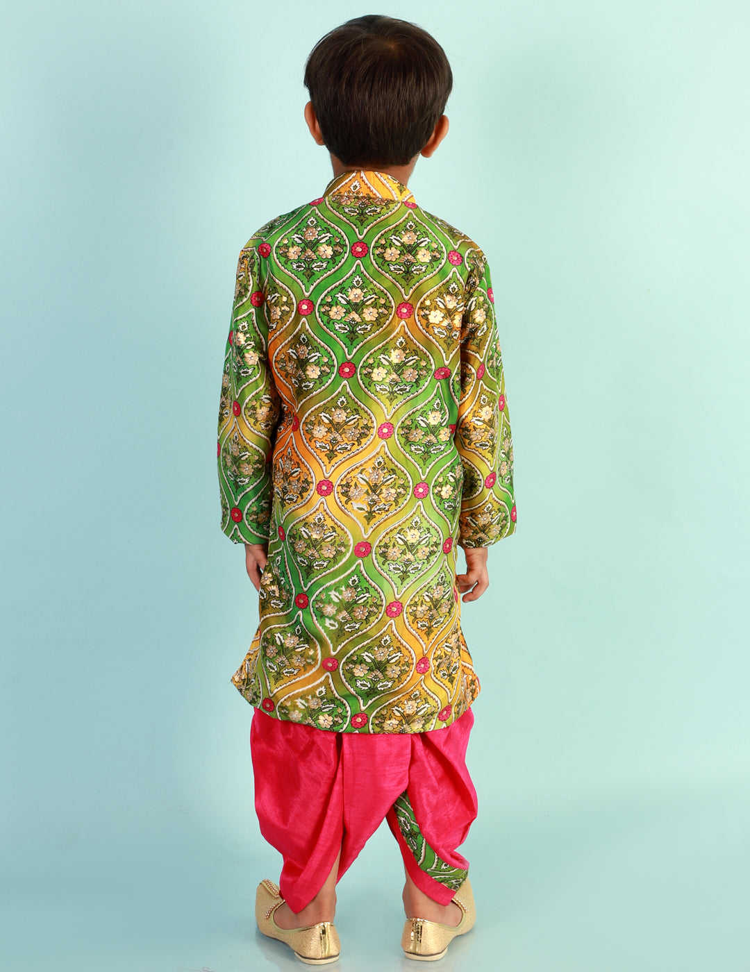 KID1 Festive Nitara Sherwani Dhoti Green