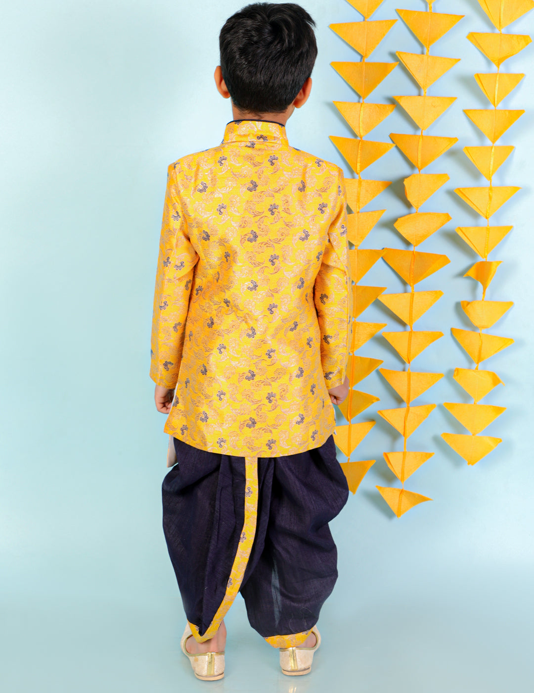 KID1 Festive Sherwani Dhoti Yellow