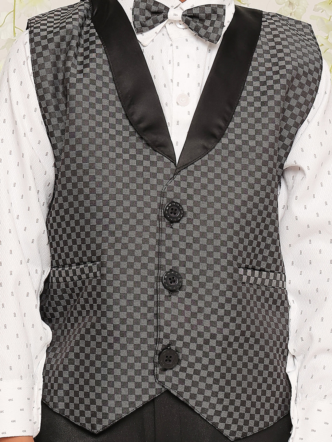 KID1 Party Wear suit with bow-tie Black