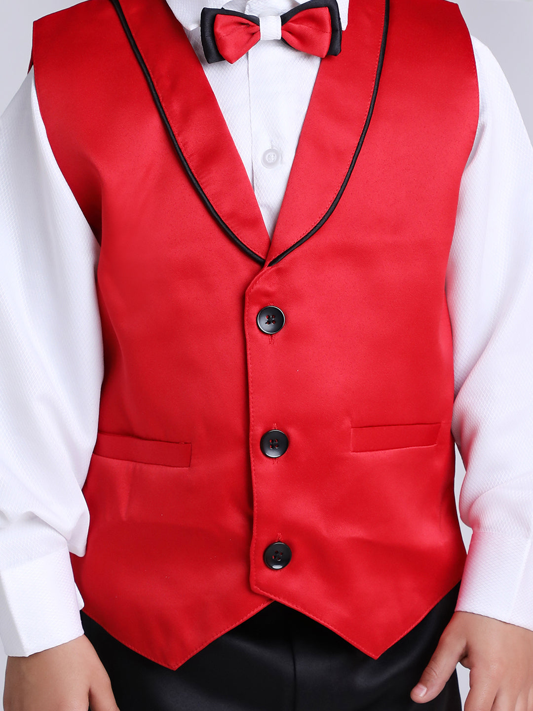 KID1 Party Wear Suit With Bow-Tie Red