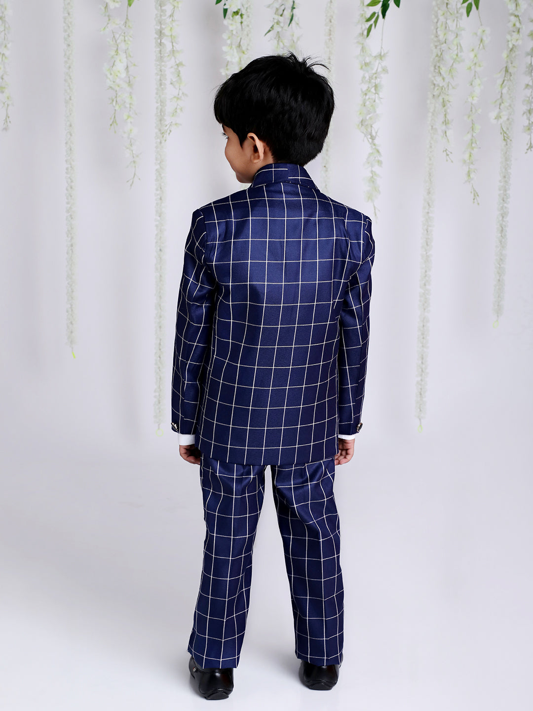 KID1 4Pcs Party Wear Suit With Tie Blue