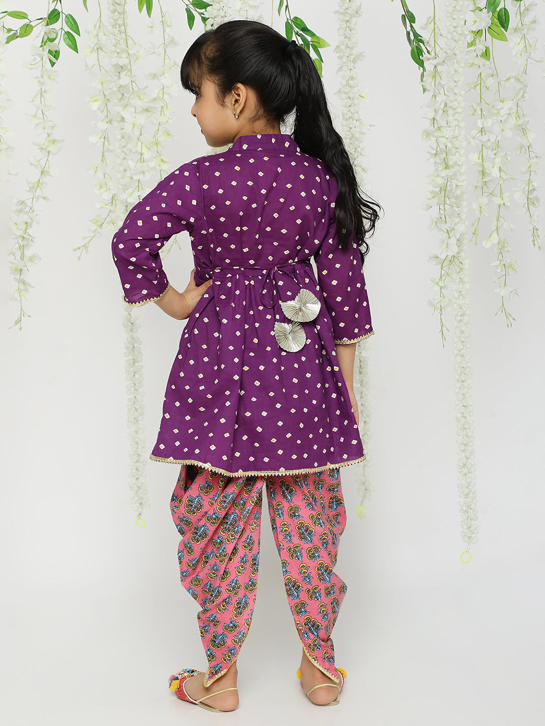 KID1 Girls Jhankar Kurta With Dhoti Set Purple