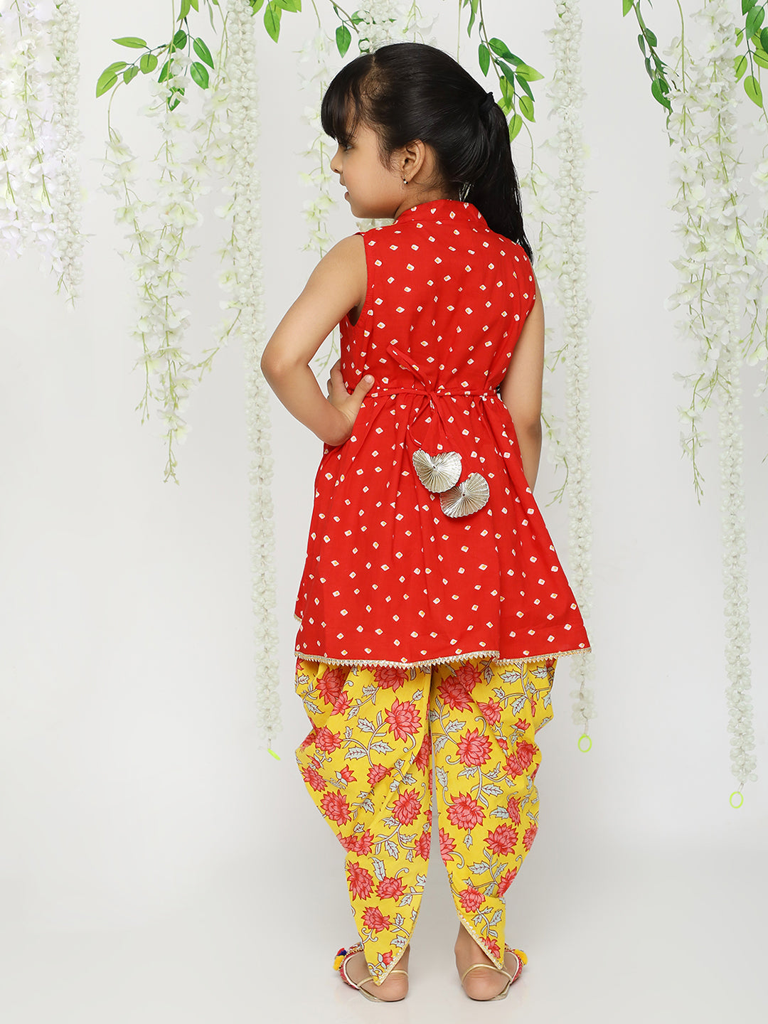 KID1 Girls Jhankar Kurta With Dhoti Set Red