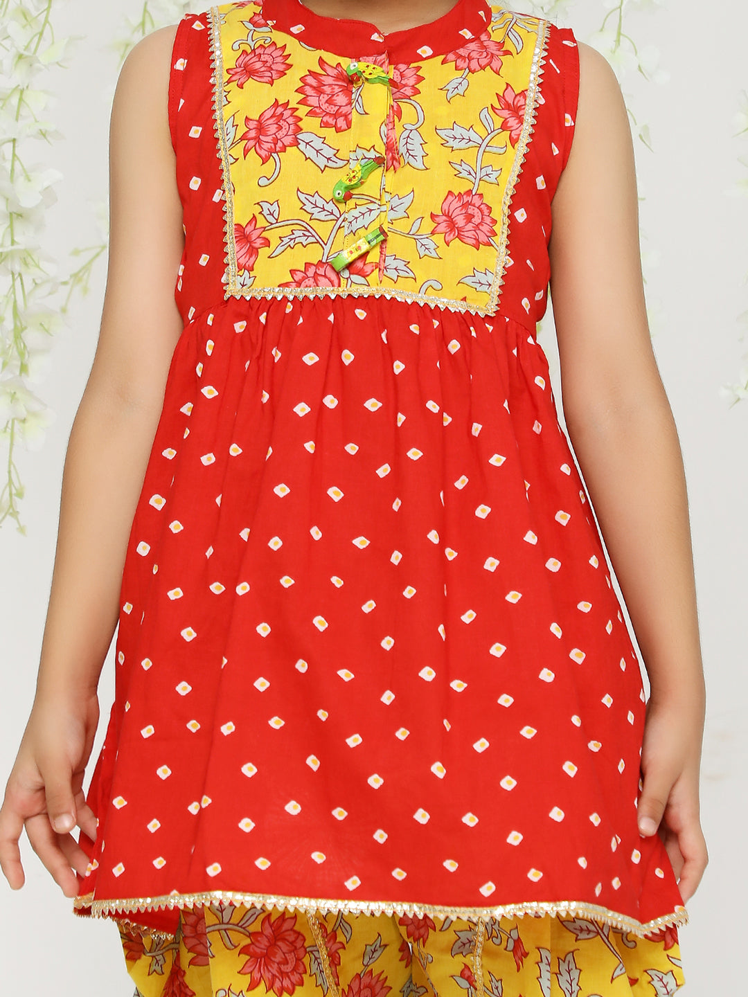 KID1 Girls Jhankar Kurta With Dhoti Set Red