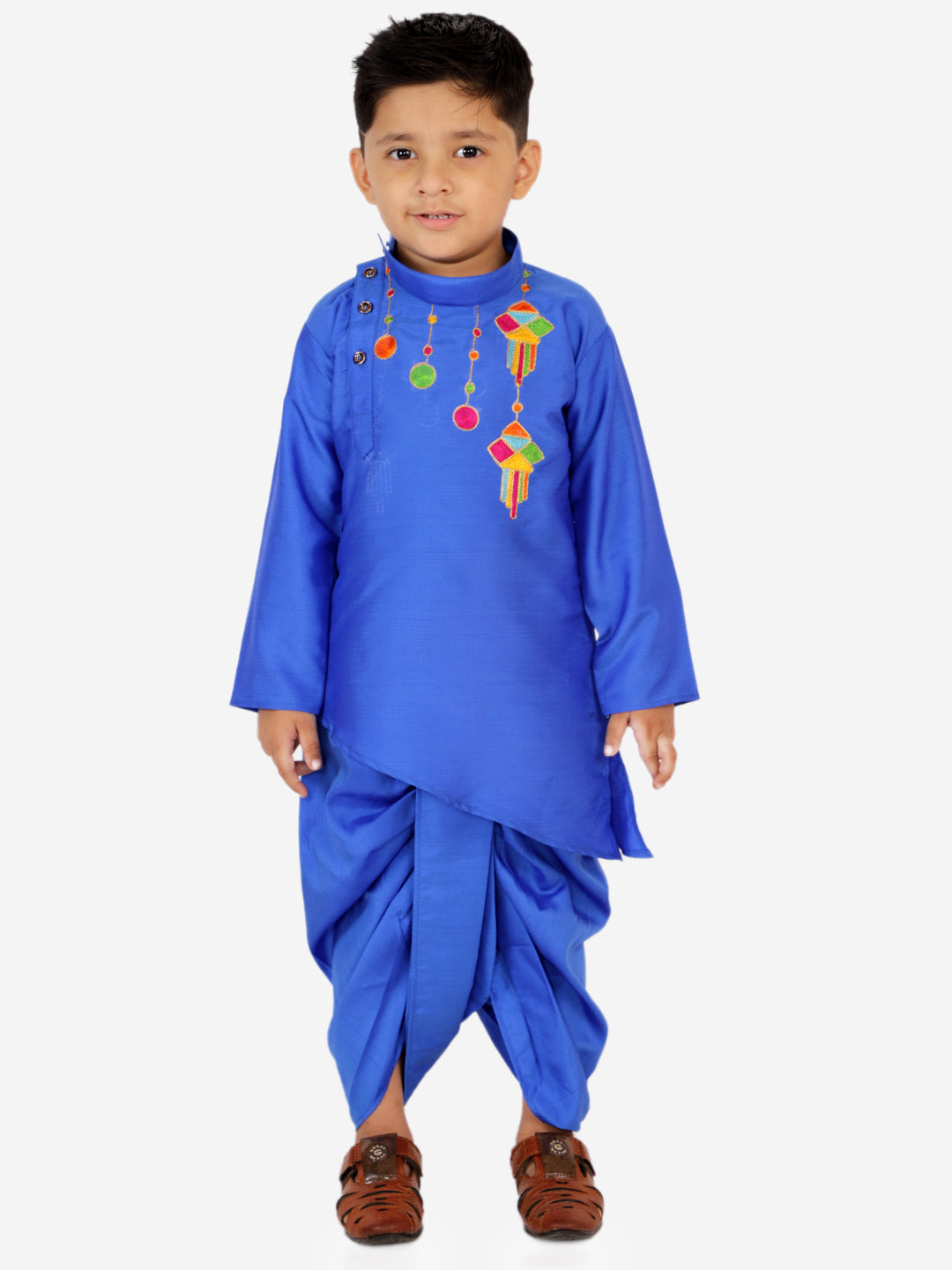 KID1 Utsav Embroidered Cross Cut Kurta Dhoti Blue