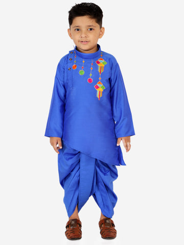 KID1 Utsav Embroidered Cross Cut Kurta Dhoti Blue