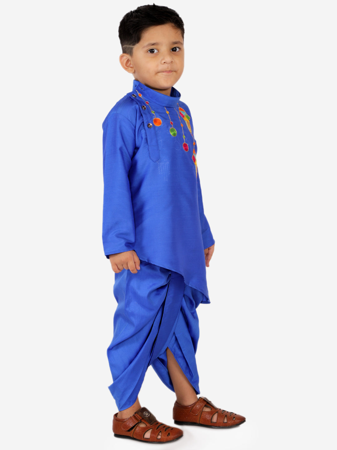 KID1 Utsav Embroidered Cross Cut Kurta Dhoti Blue