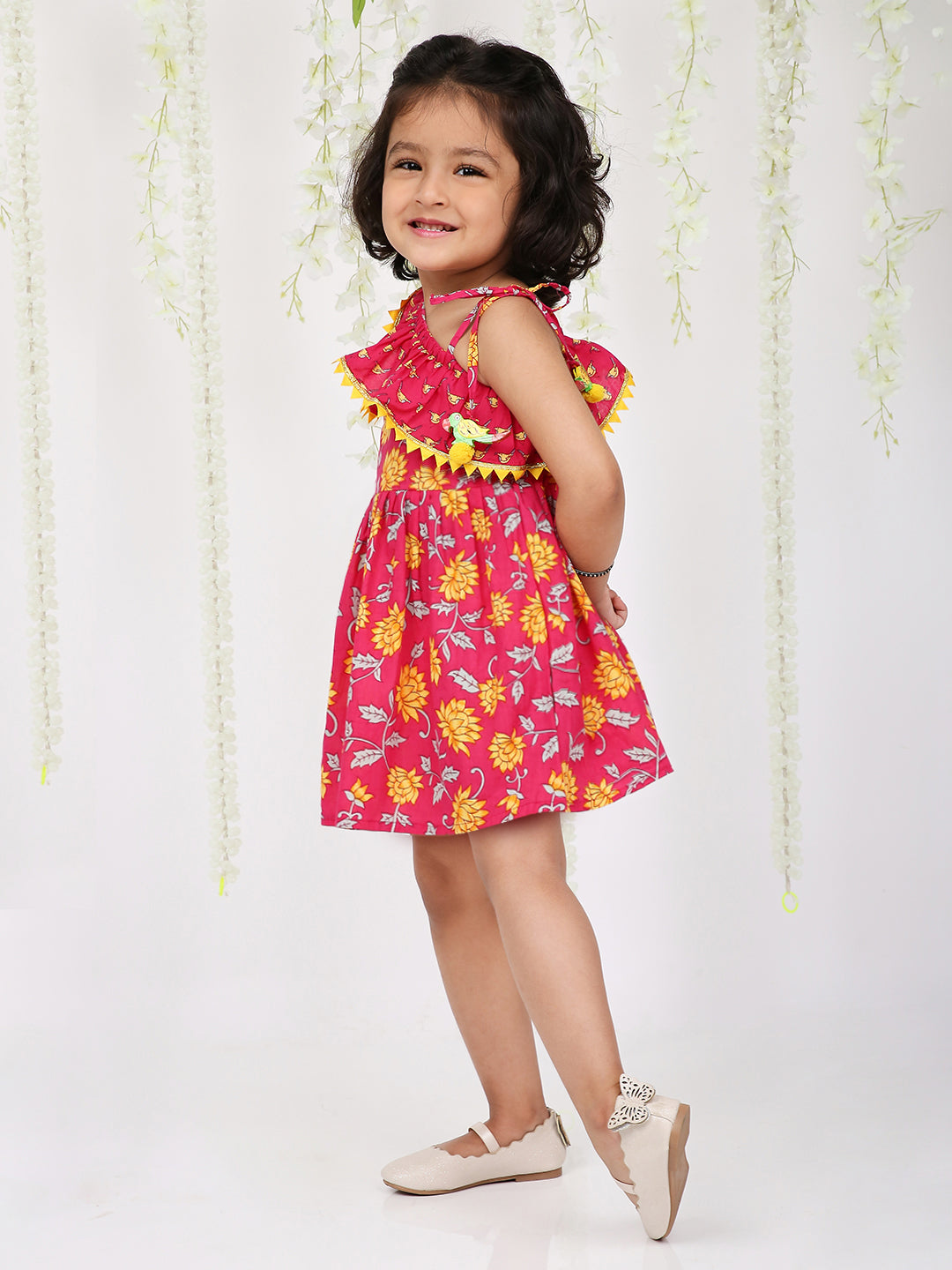 KID1 Lotus Frilly Summer Frock PINK