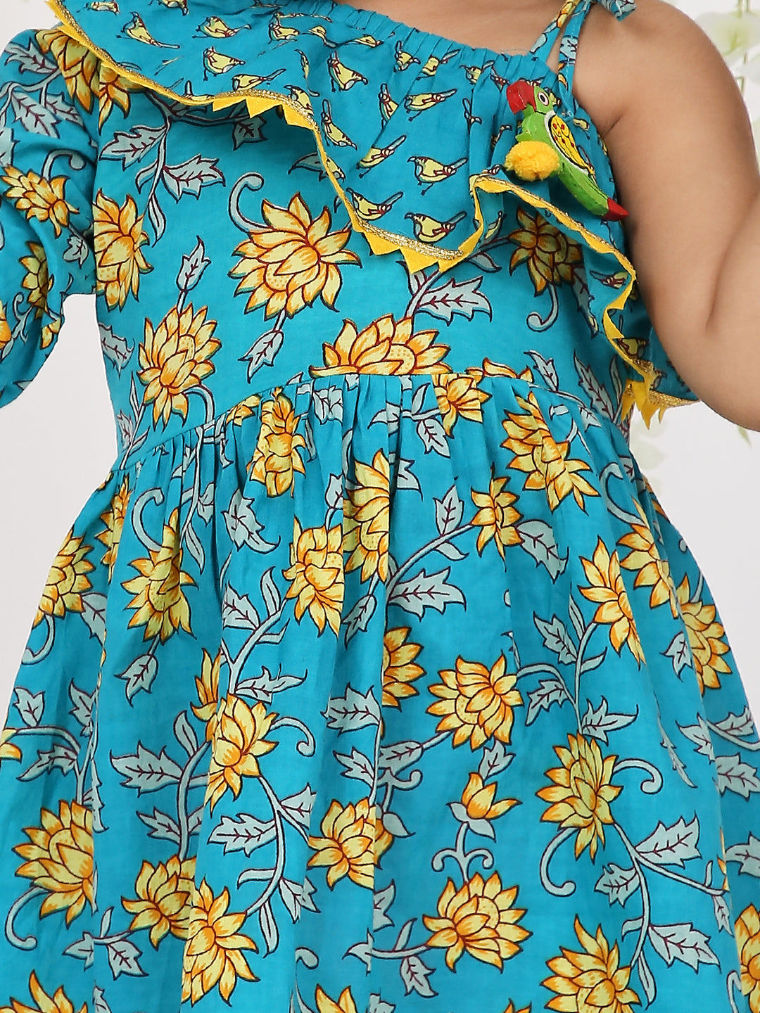 KID1 Lotus Frilly Summer Frock Turquoise