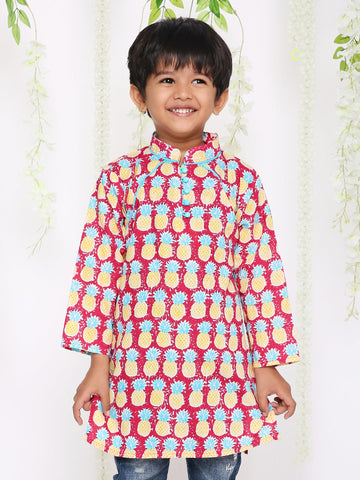KID1 Pina Colada Boys Kurta Only Pink