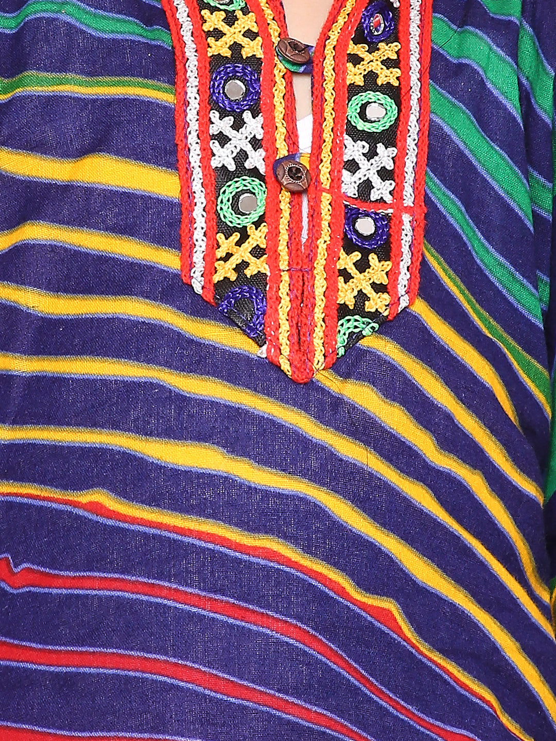 KID1 Lehariya Print Kurta Pyjama Blue