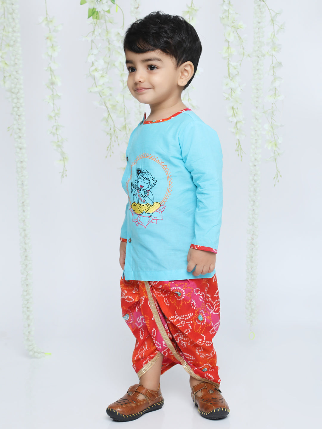 KID1 Ethnic Krishna Dress Blue
