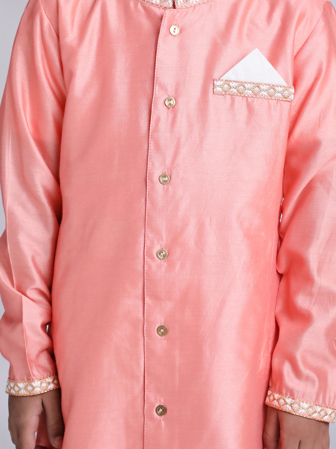 KID1 Embroidered Kurta Pyjama Set Peach