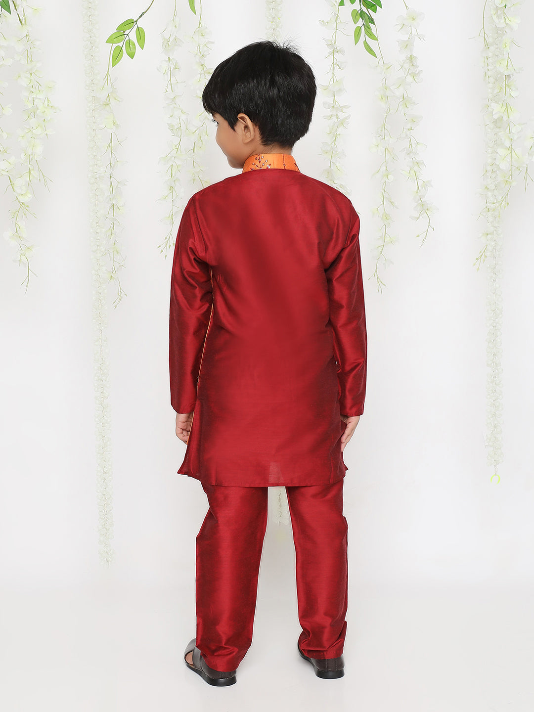 KID1 Sequin Embroidered Attached Jacket Set Red