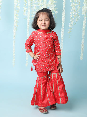 KID1 Nia Kurti Sharara Red
