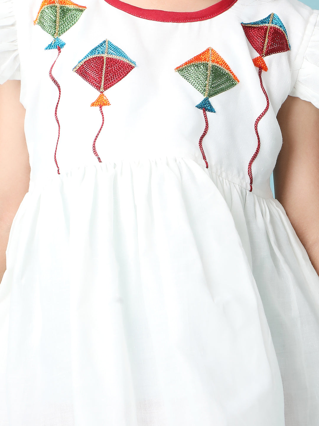 KID1 Patang Peplum Kurti Salwar White