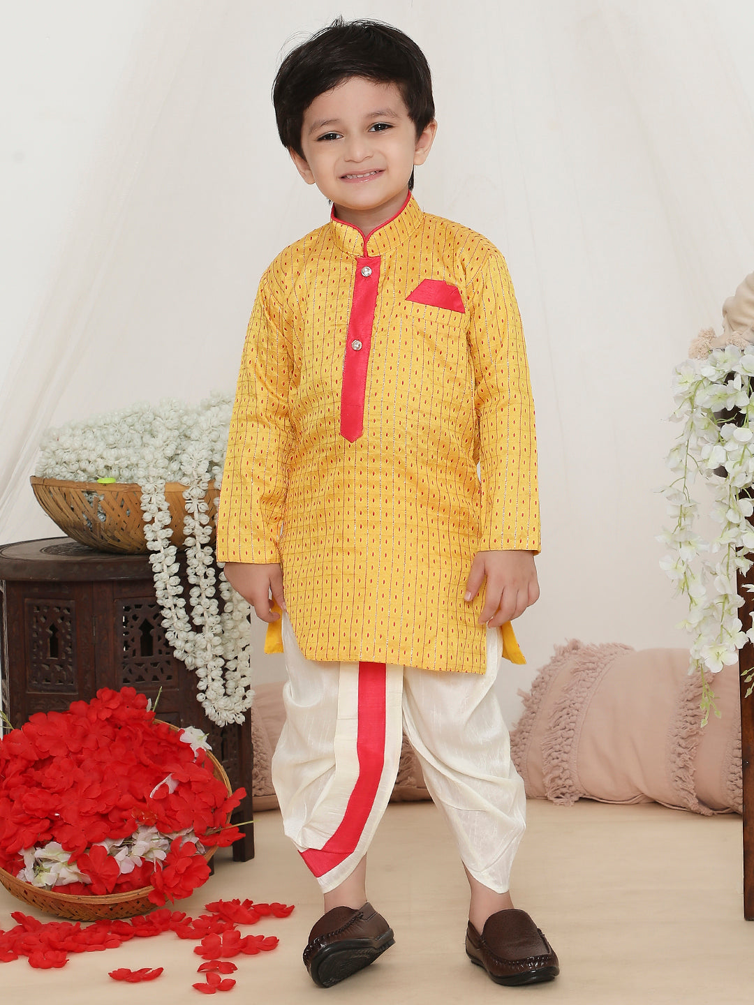 KID1 Gopalan Silk Kurta Dhoti Set Yellow
