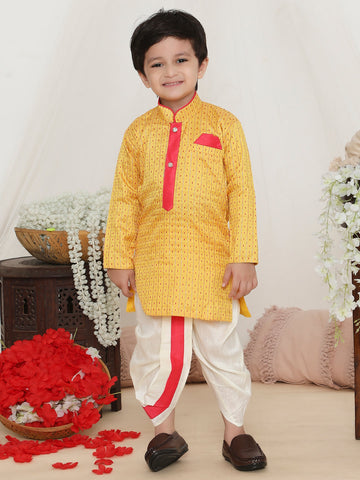 KID1 Gopalan Silk Kurta Dhoti Set Yellow