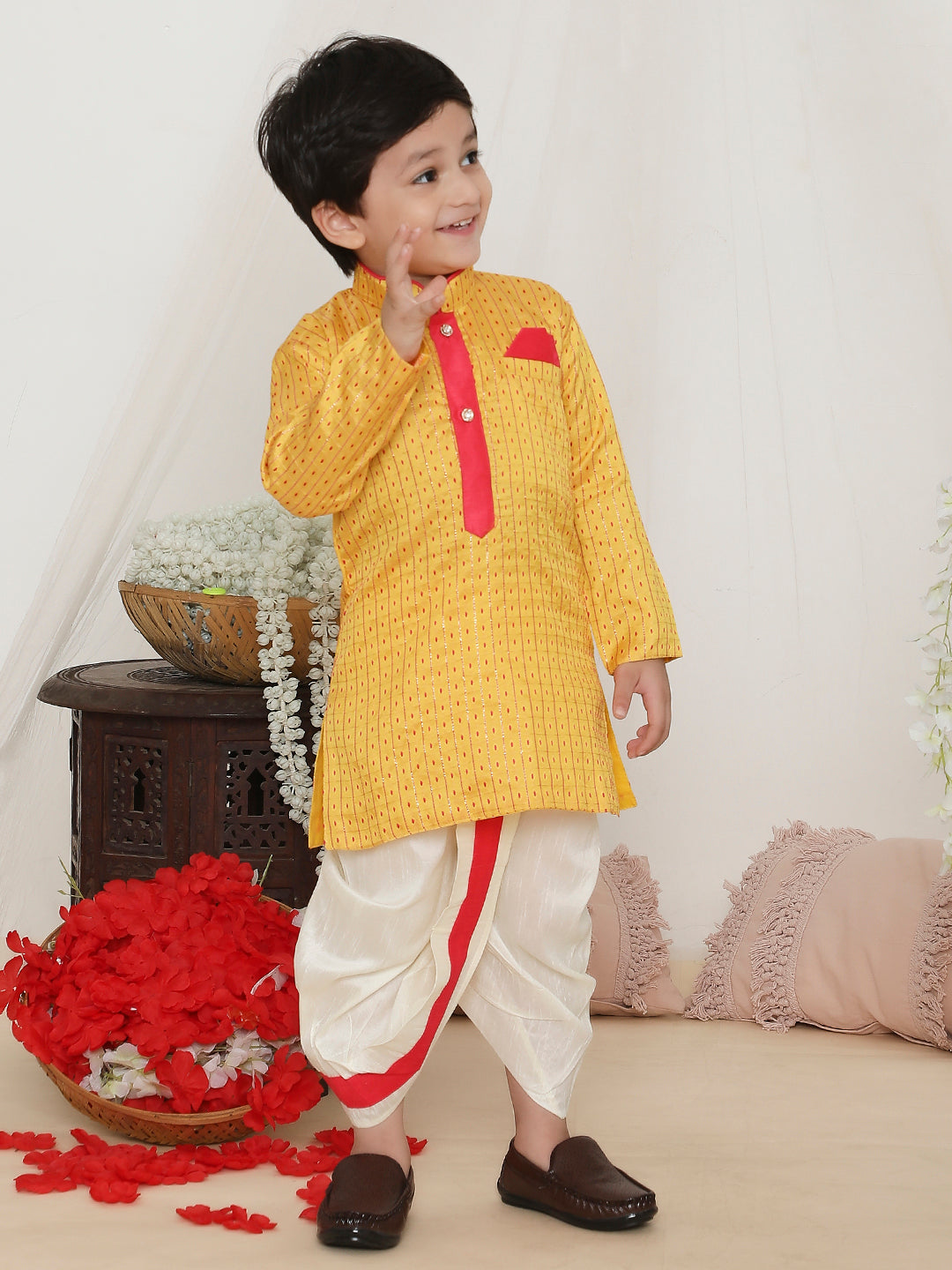 KID1 Gopalan Silk Kurta Dhoti Set Yellow