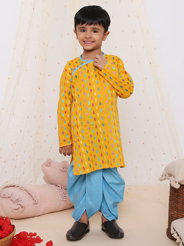 KID1 Handloom Weave Kurta Dhoti Yellow