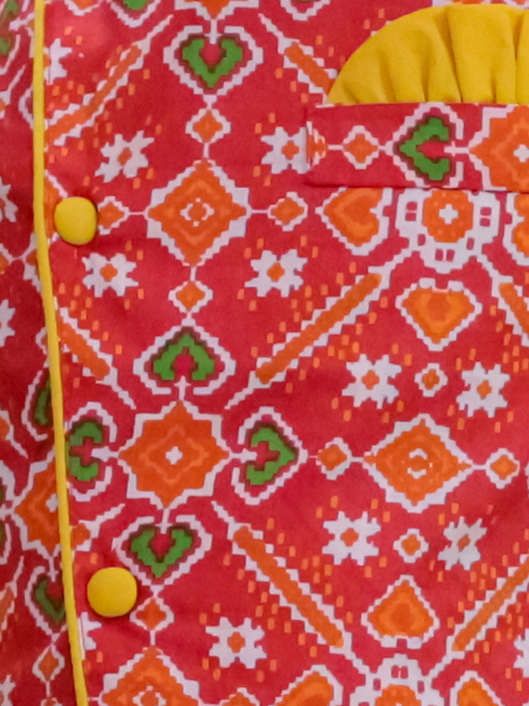 KID1 Prince Patola Kurta Dhoti Red