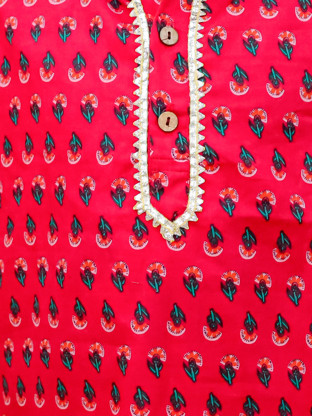 KID1 Sitara Backless Cotton Long Dress For Girls With Printed Kurta Dhoti Set For Boys - Maroon