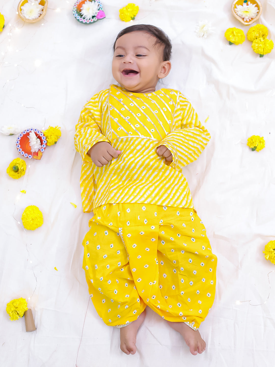 KID1 Bela Kurta With Dhoti Yellow