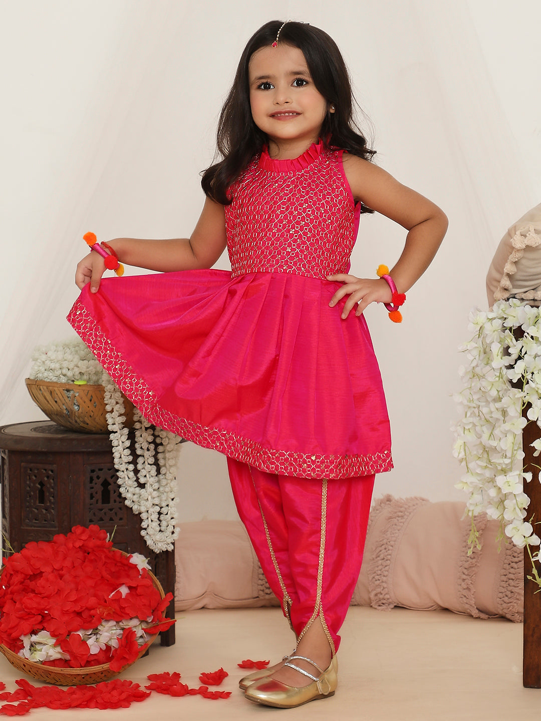 KID1 Anmol Nytara Peplum Dhoti Set Pink