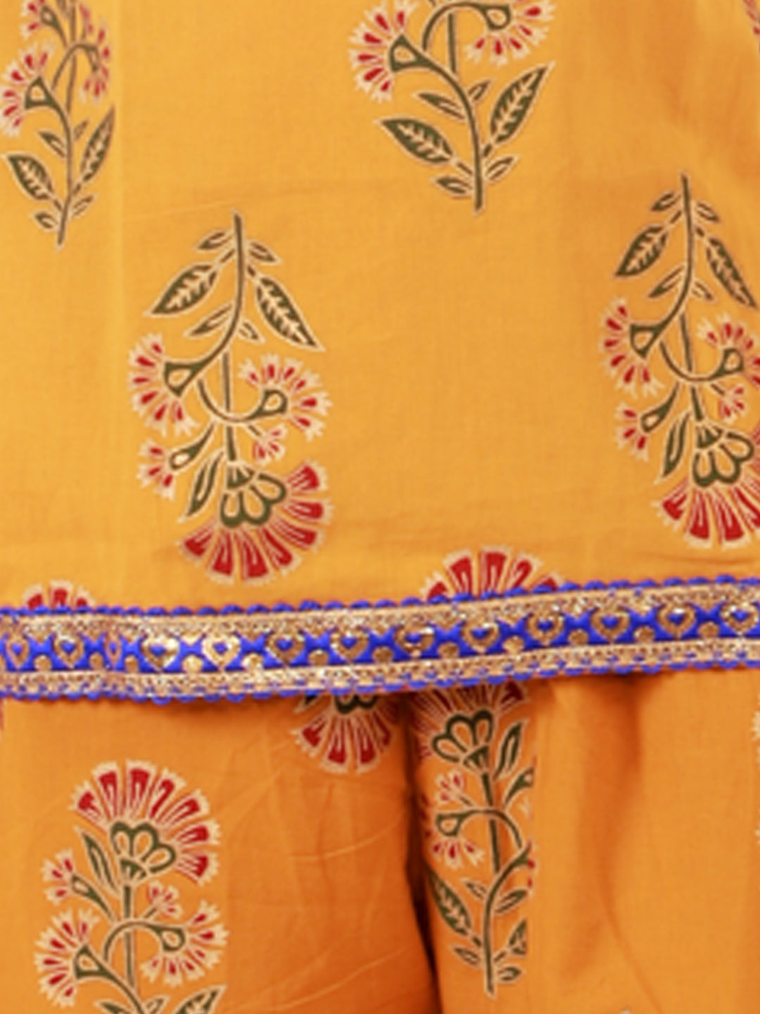 KID1 Zohra Block Print Sharara Set Yellow