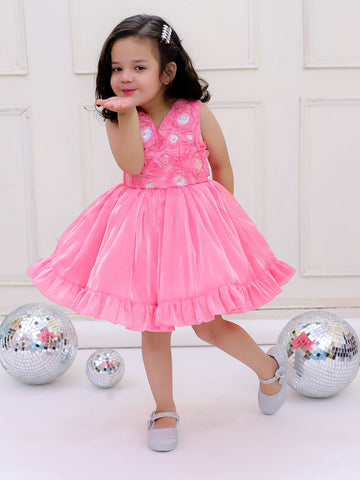 KID1 The Savannah Party Dress Pink