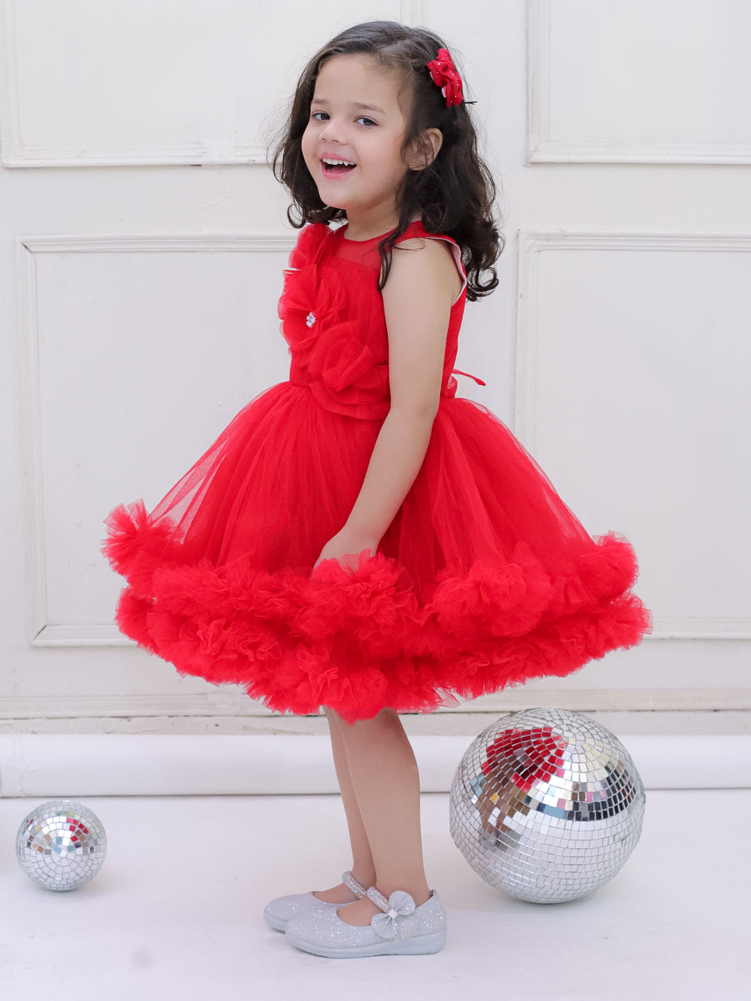 KID1 The Scarlet J Party Dress Red