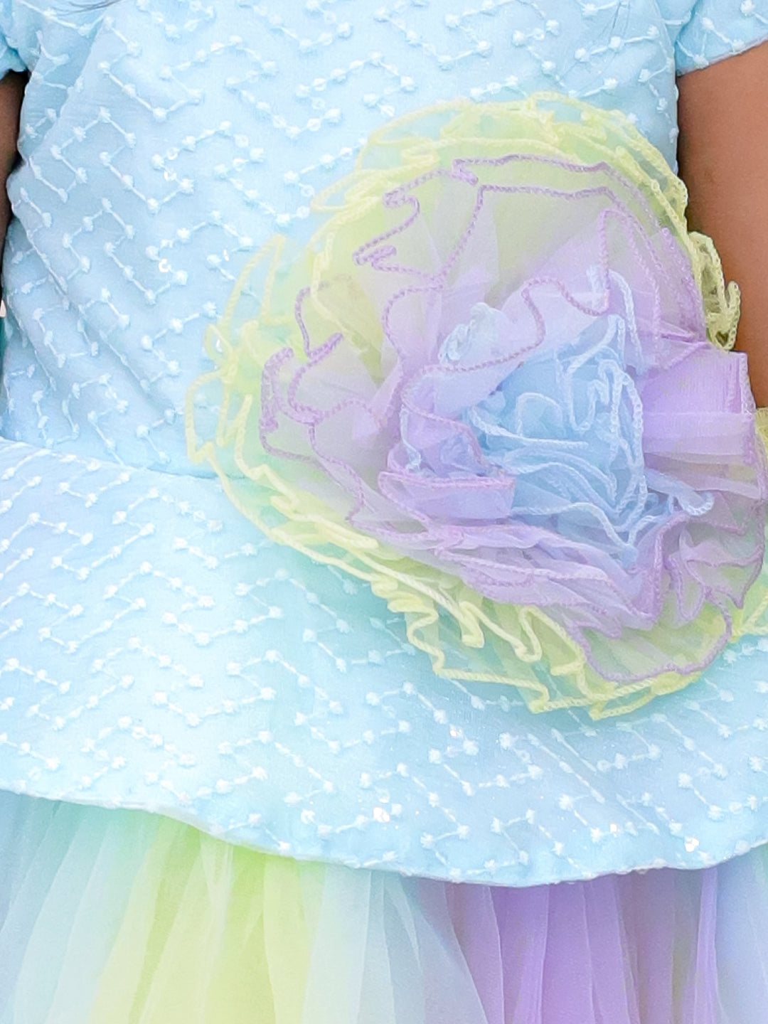 KID1 The Colorama Flower Ball Gown Blue