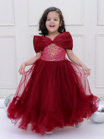 KID1 The Alalbama Ball Gown Maroon