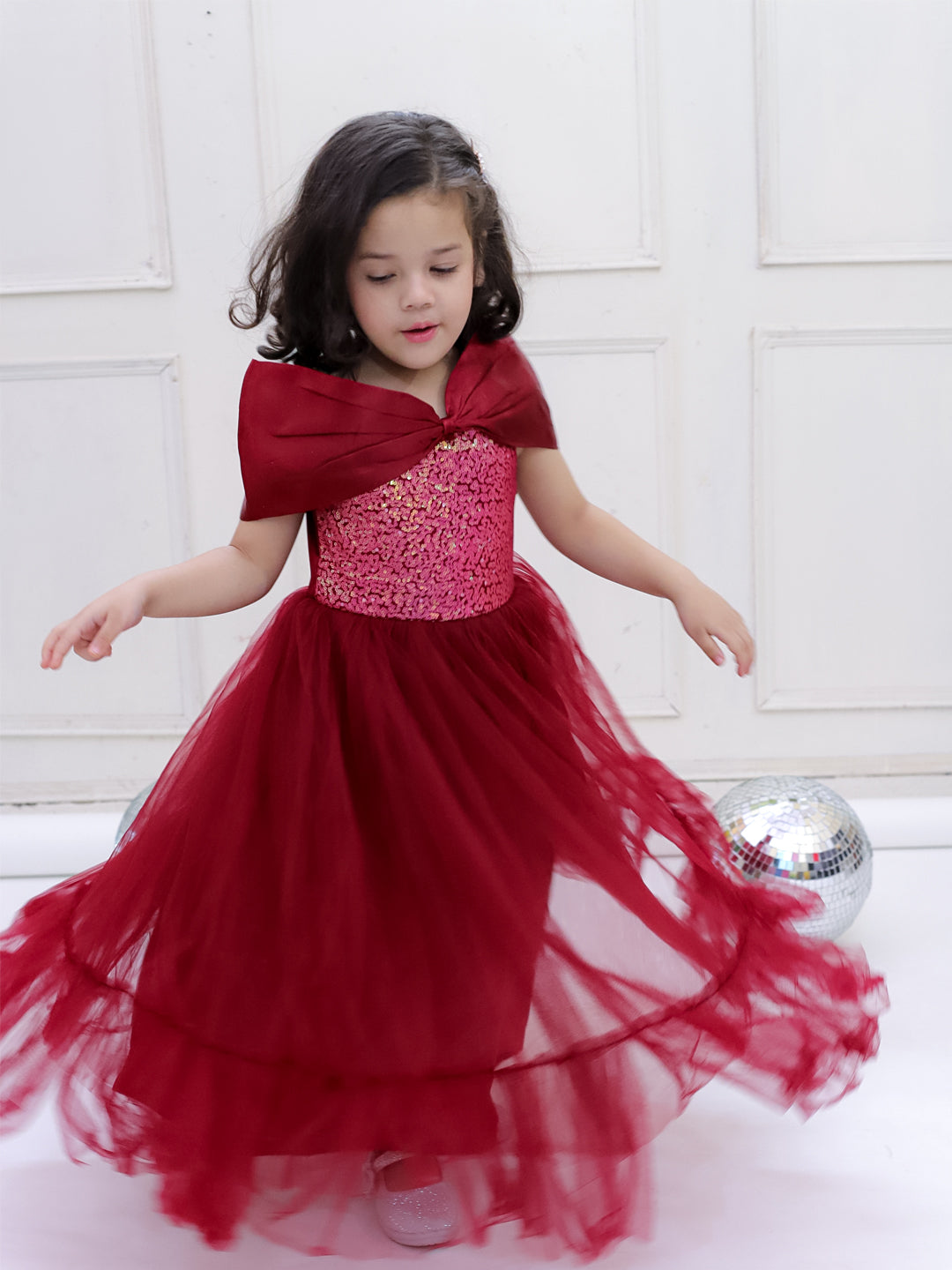 KID1 The Alalbama Ball Gown Maroon