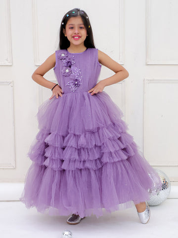 KID1 Glam Party Wear Gown Purple