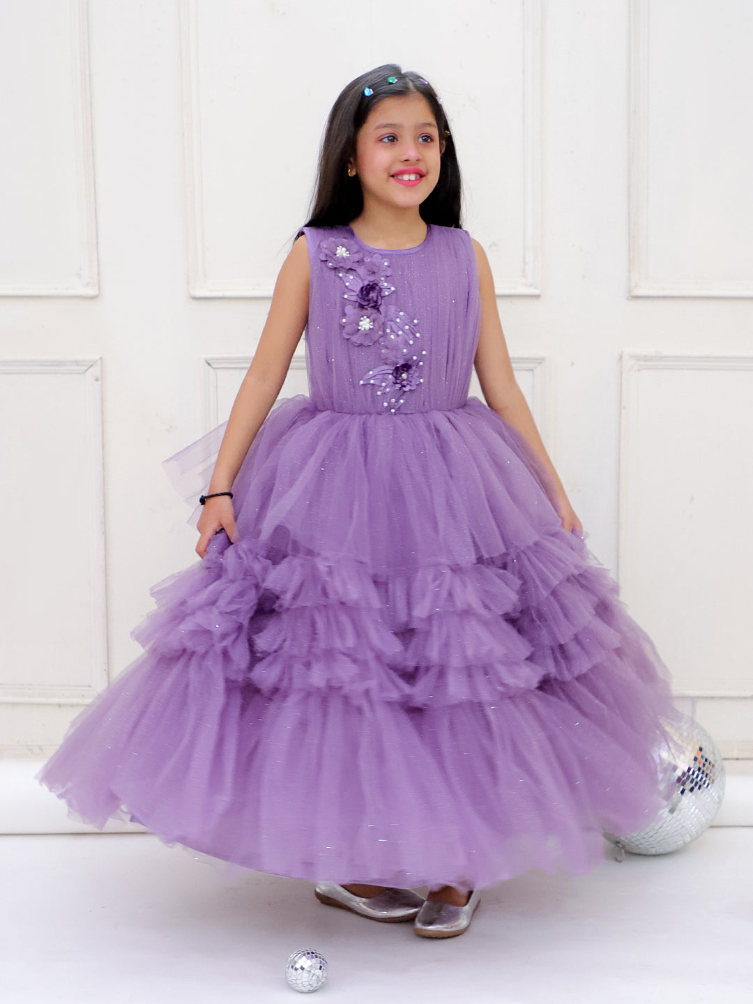KID1 Glam Party Wear Gown Purple