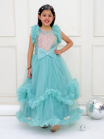KID1 Glam Party Wear Gown Green
