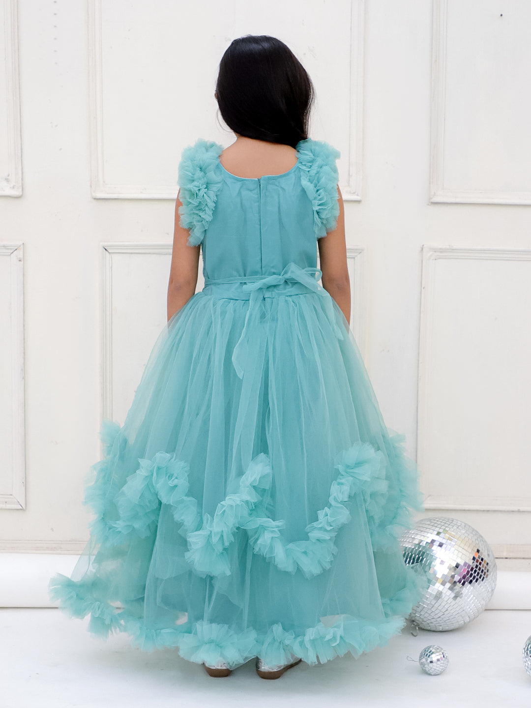 KID1 Glam Party Wear Gown Green
